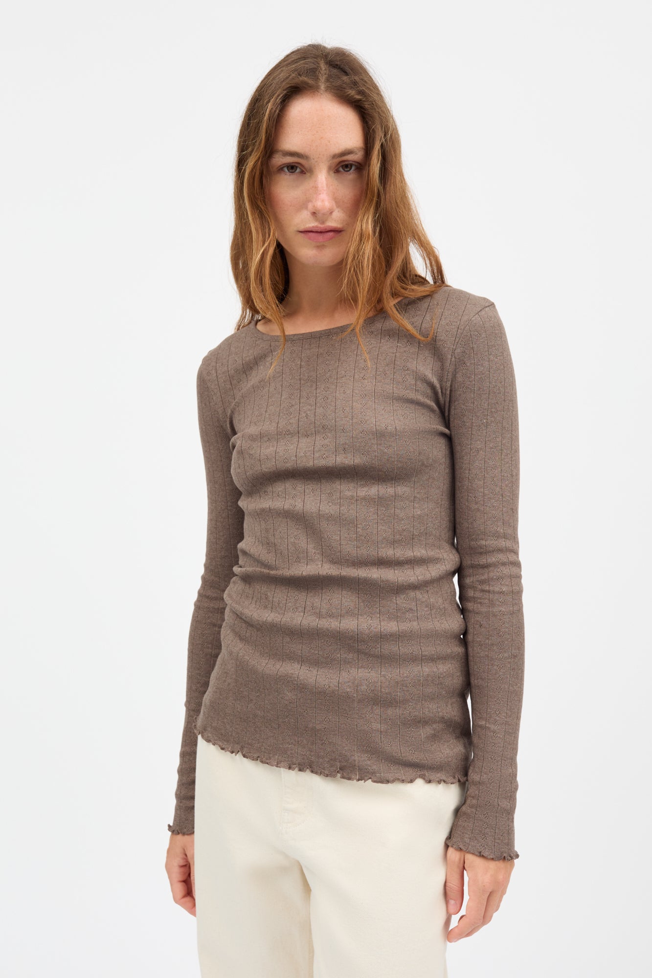 Skall Studio Edie blouse Blouse Brown mélange